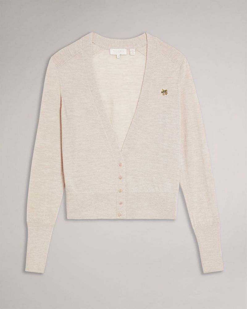 Ted Baker Aiyleen Merino Low V Cardigan Stickat Dam Bruna | HFJ-410956