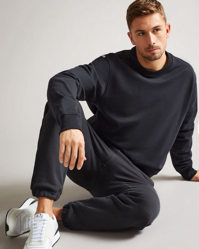 Ted Baker Akabusi Active Jersey Joggers Byxor Herr Svarta | NUV-735289