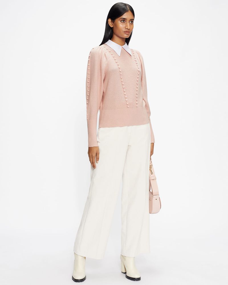 Ted Baker Aledina Knit With Collar Detail Blast Dam Rosa | IRV-142380