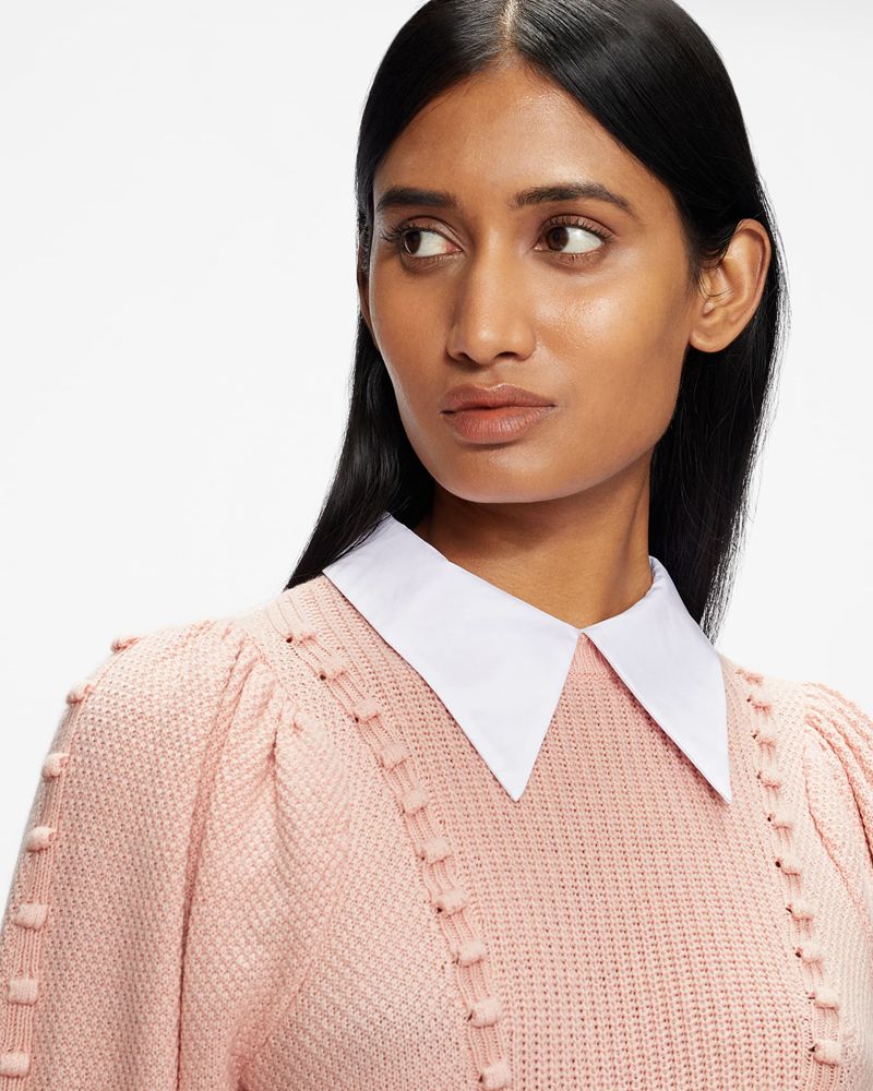 Ted Baker Aledina Knit With Collar Detail Blast Dam Rosa | IRV-142380