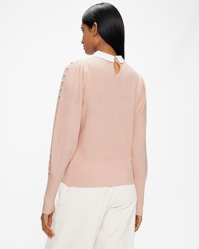 Ted Baker Aledina Knit With Collar Detail Blast Dam Rosa | IRV-142380