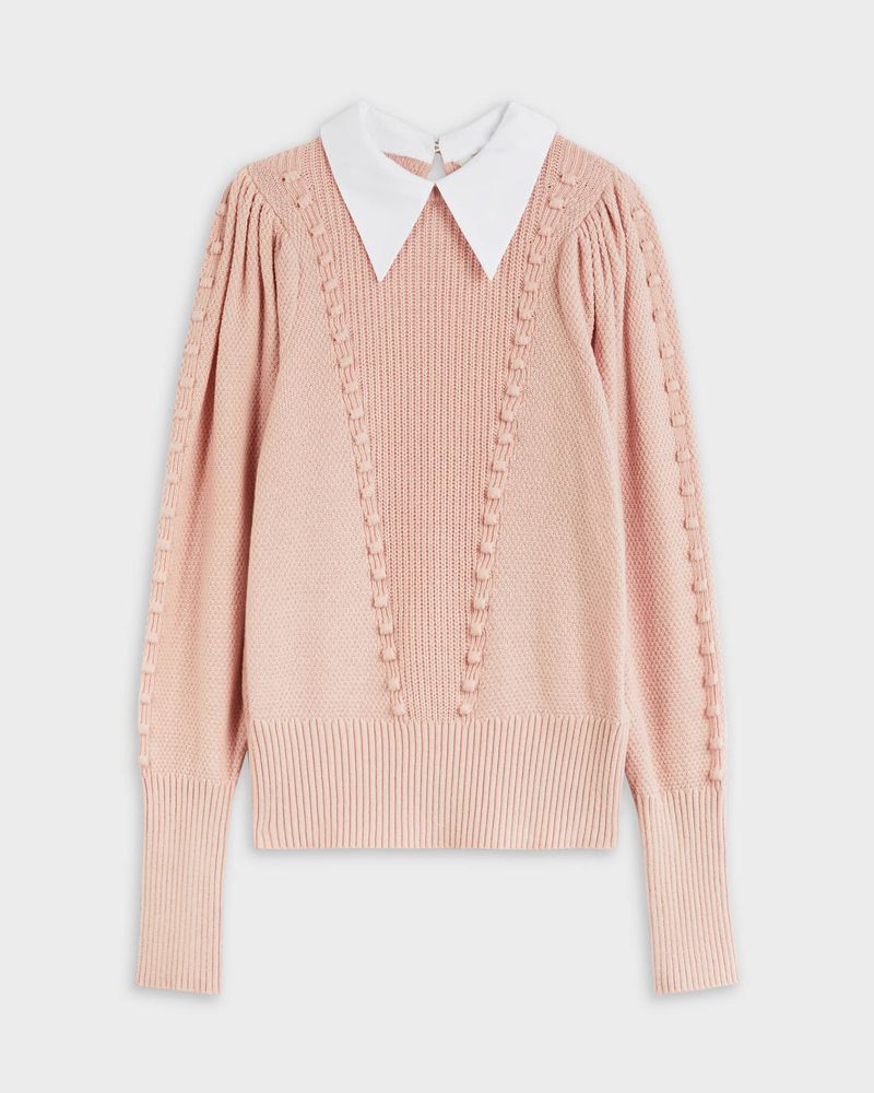 Ted Baker Aledina Knit With Collar Detail Blast Dam Rosa | IRV-142380