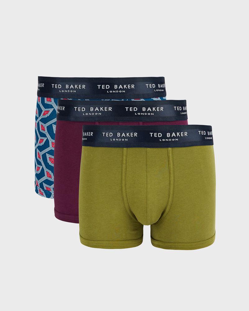 Ted Baker Apple Rtbc102a29 3 Pack Mode Bomull Trunks Underkläder Herr Olika Färger | AZN-642718