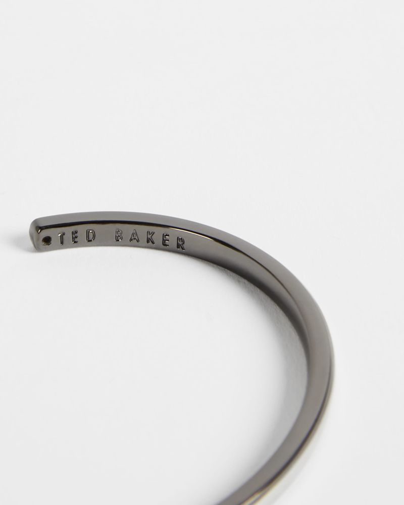 Ted Baker Banbred Stepped Metal Bangle Klocka Herr Silver | JBD-834756