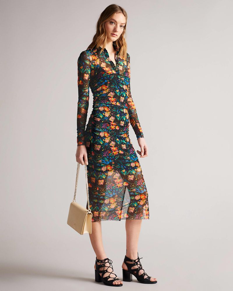 Ted Baker Bbethaa Mesh Klänning Dam Svarta | MBA-498021