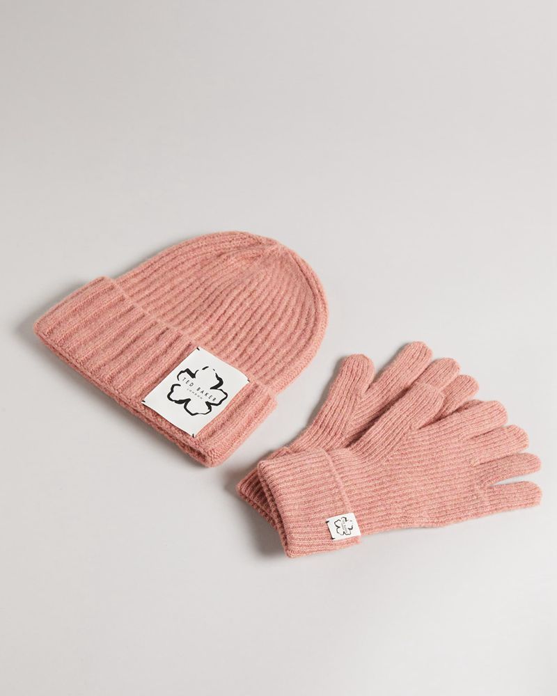 Ted Baker Britnys And Glove Set Hatt Dam Rosa | SLK-621470