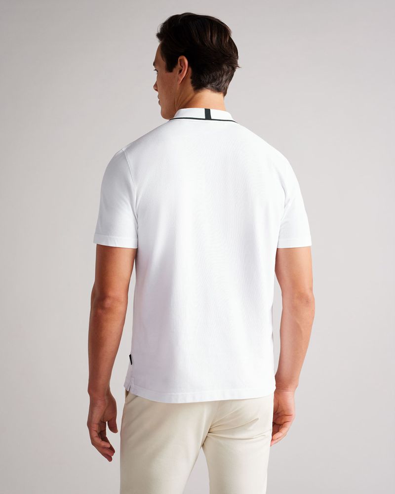 Ted Baker Camdn Sleeve Polo Blast Herr Vita | XYZ-216784