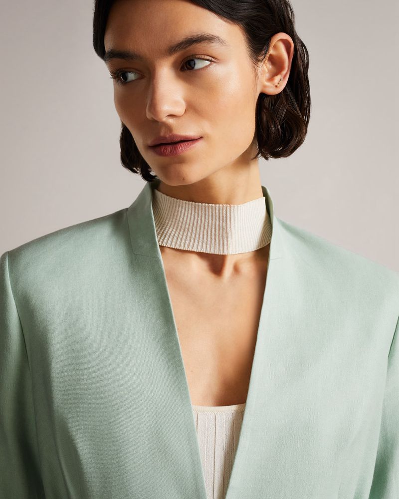 Ted Baker Caterin Collarless Blazer With Jacka Dam Blå | JMW-846710