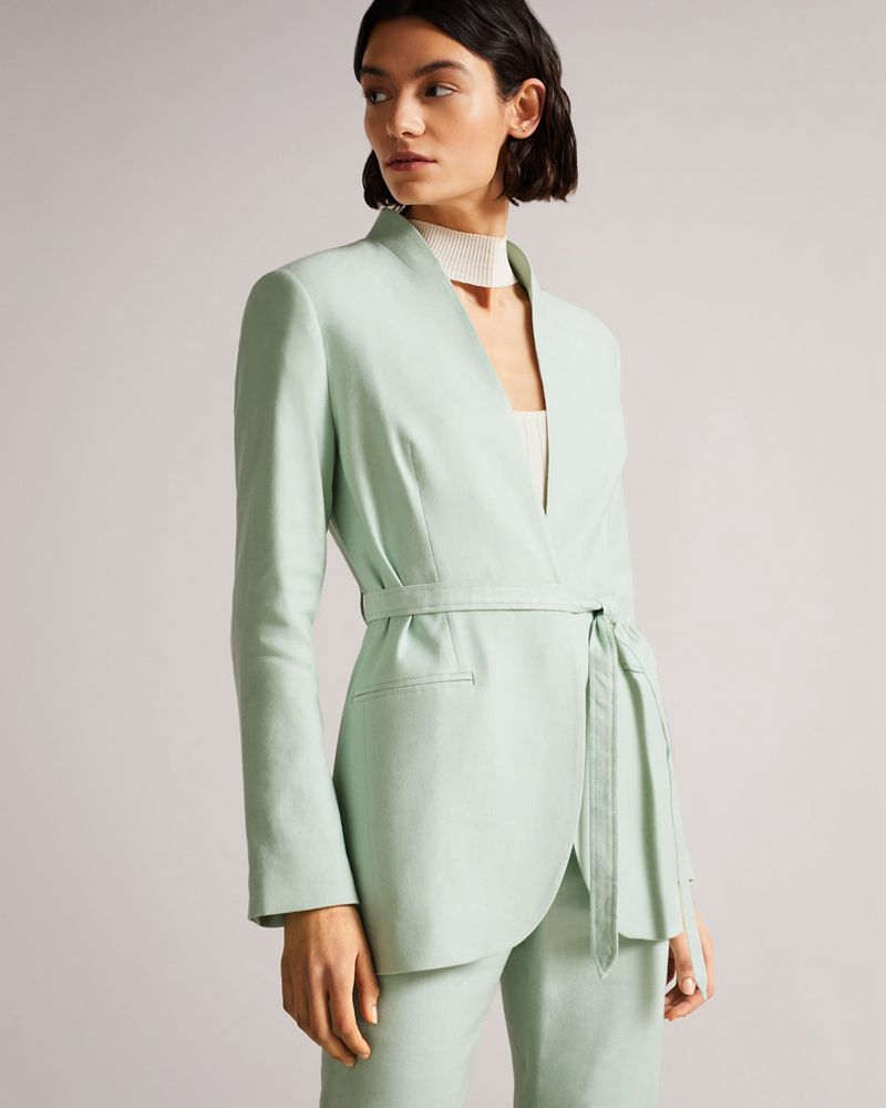 Ted Baker Caterin Collarless Blazer With Jacka Dam Blå | JMW-846710