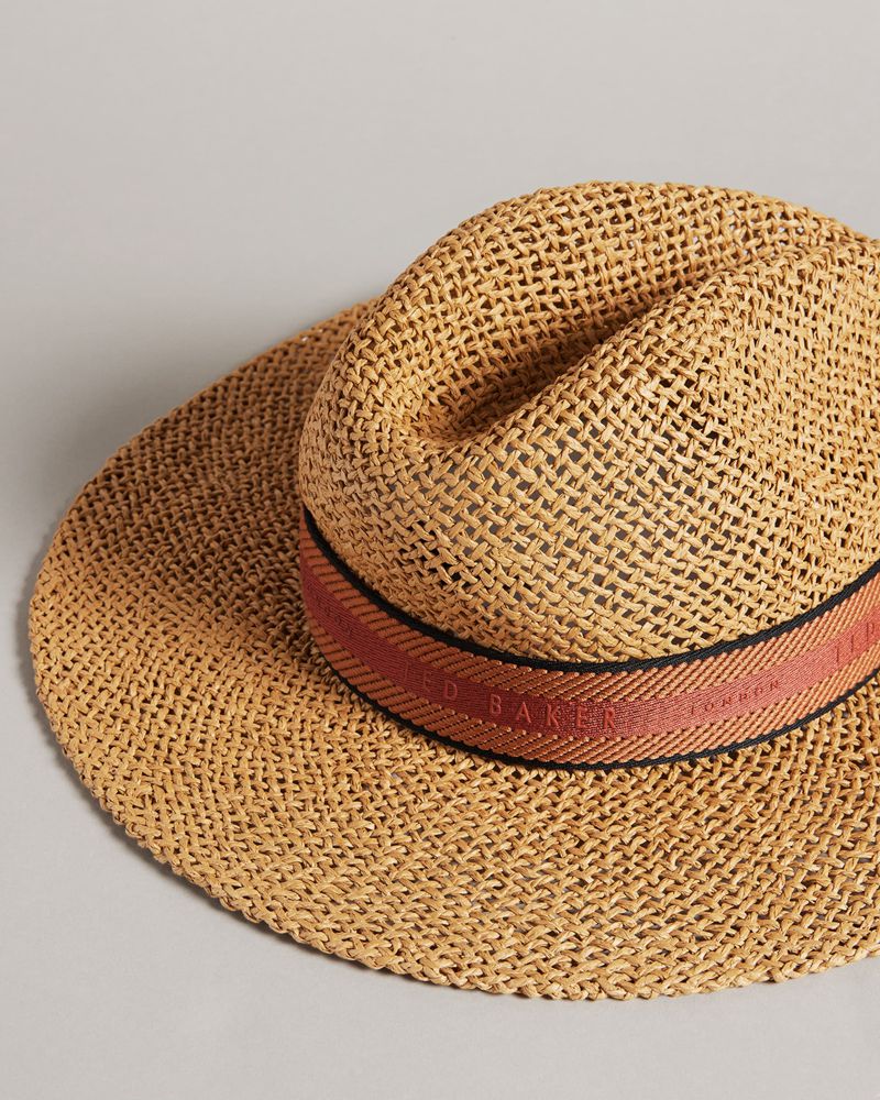 Ted Baker Clairie Straw Fedora Badkläder Dam Vita | LVS-764130