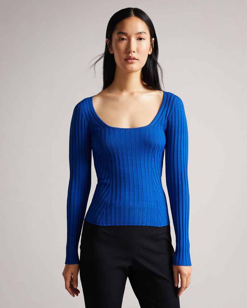 Ted Baker Dakoti Open Back Detailed Knit Blast Dam Blå | YSO-273106