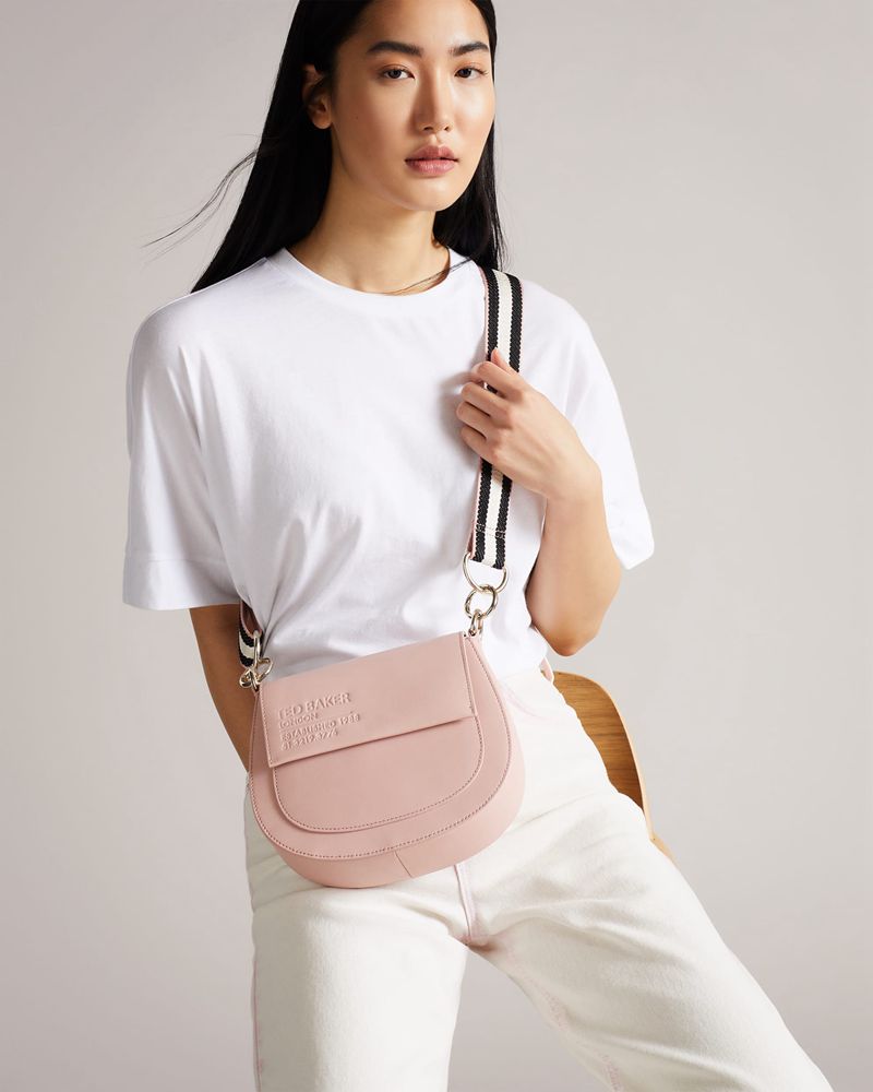 Ted Baker Darcell Branded Webbing Satchel Cross Body Crossbody Väska Dam Rosa | HGR-872463