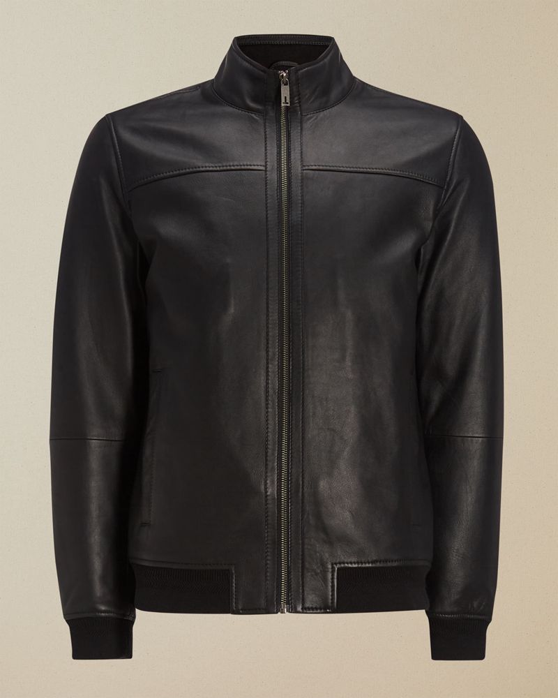 Ted Baker Dwite Läder Bomber Jacka Herr Svarta | CXS-173604