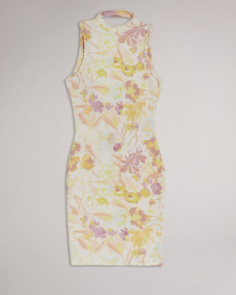 Ted Baker Effi Twist Back Bodycon Klänning Dam Vita | SGW-845612