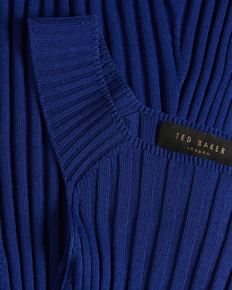 Ted Baker Feoniix Knitted Halterneck Blast Dam Blå | KPJ-871632