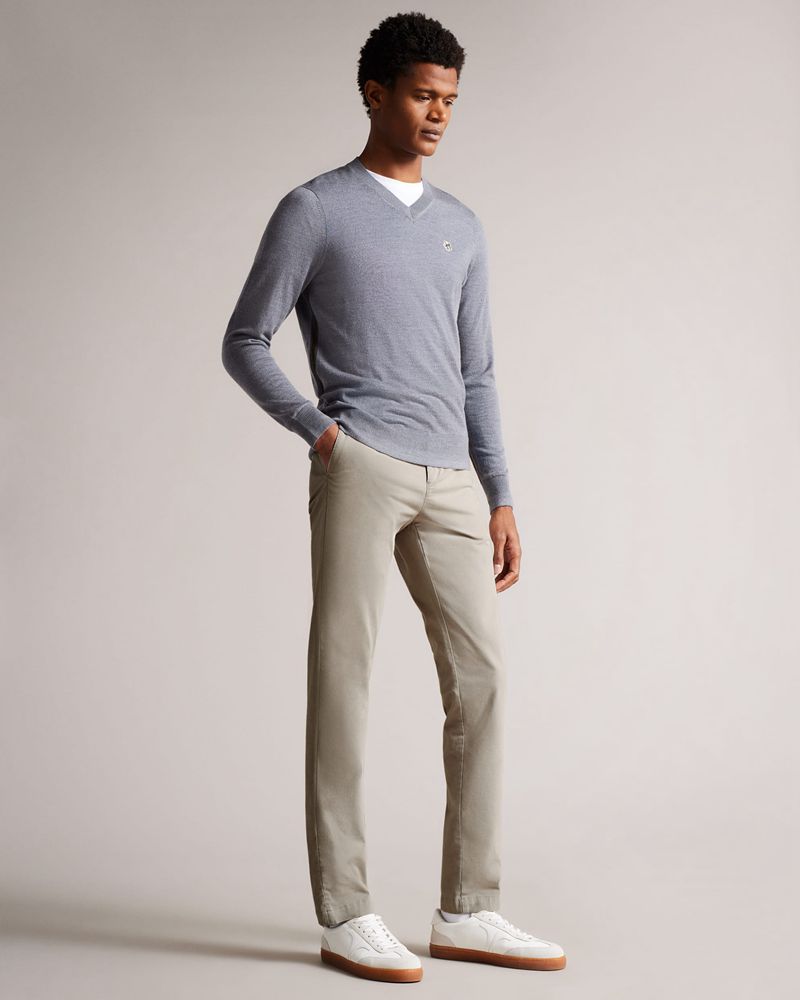 Ted Baker Genay Slim Chinos Kostymer Herr Gray | ZMS-378620