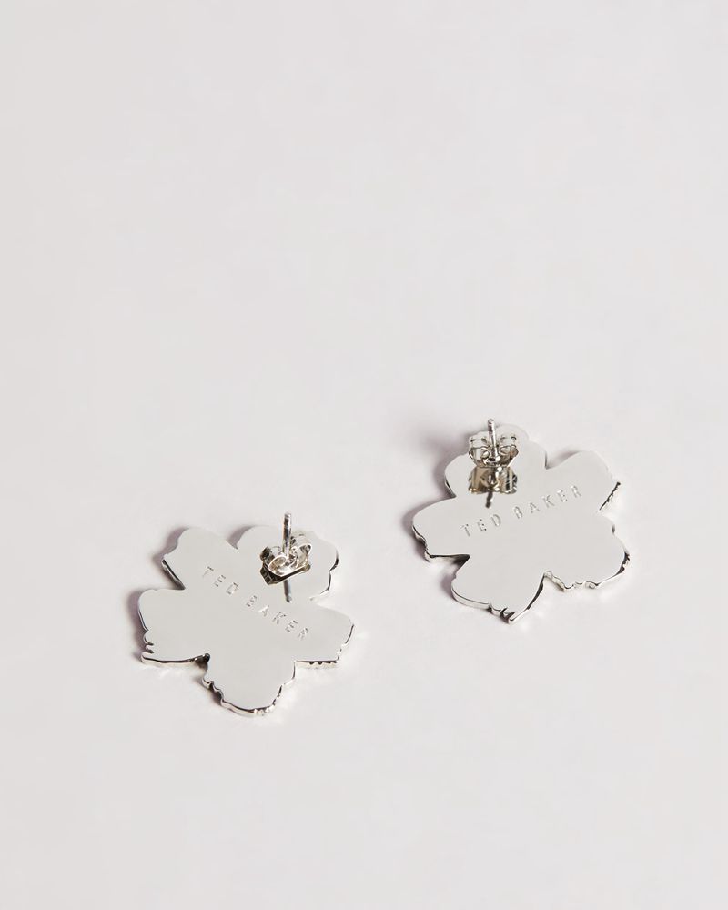 Ted Baker Gianne Magnolia Grandiflora Earring Smycken Dam Silver | QJC-709416