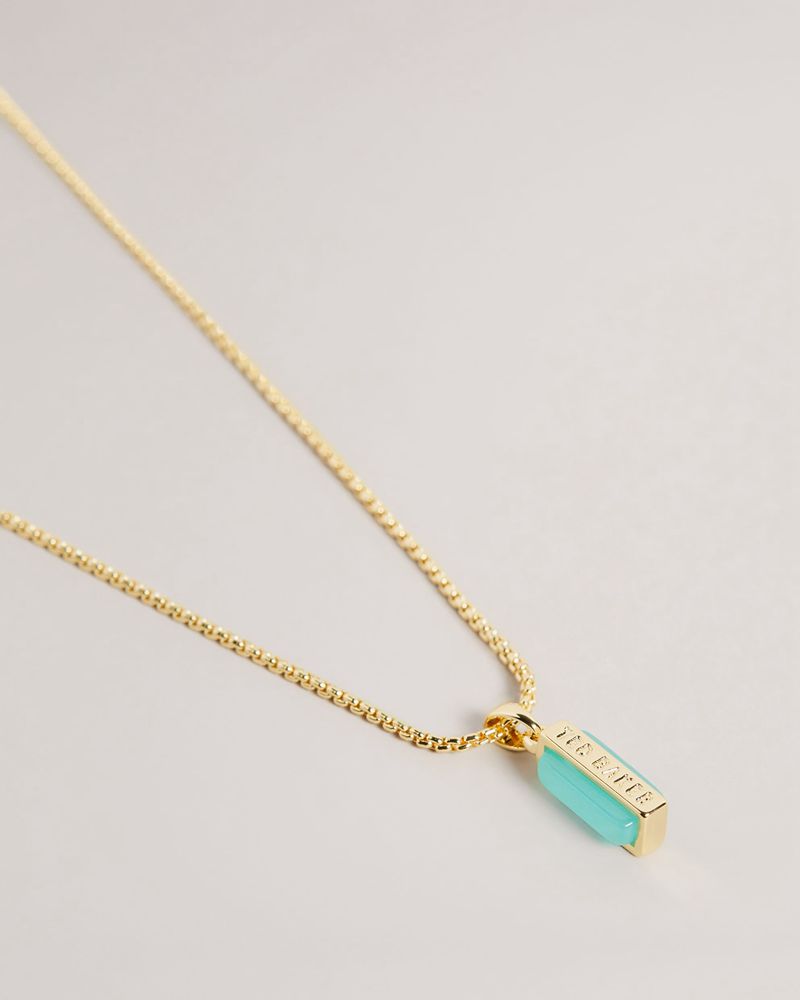 Ted Baker Gianni Gem Bar Pendant Smycken Dam Teal | DYP-821357