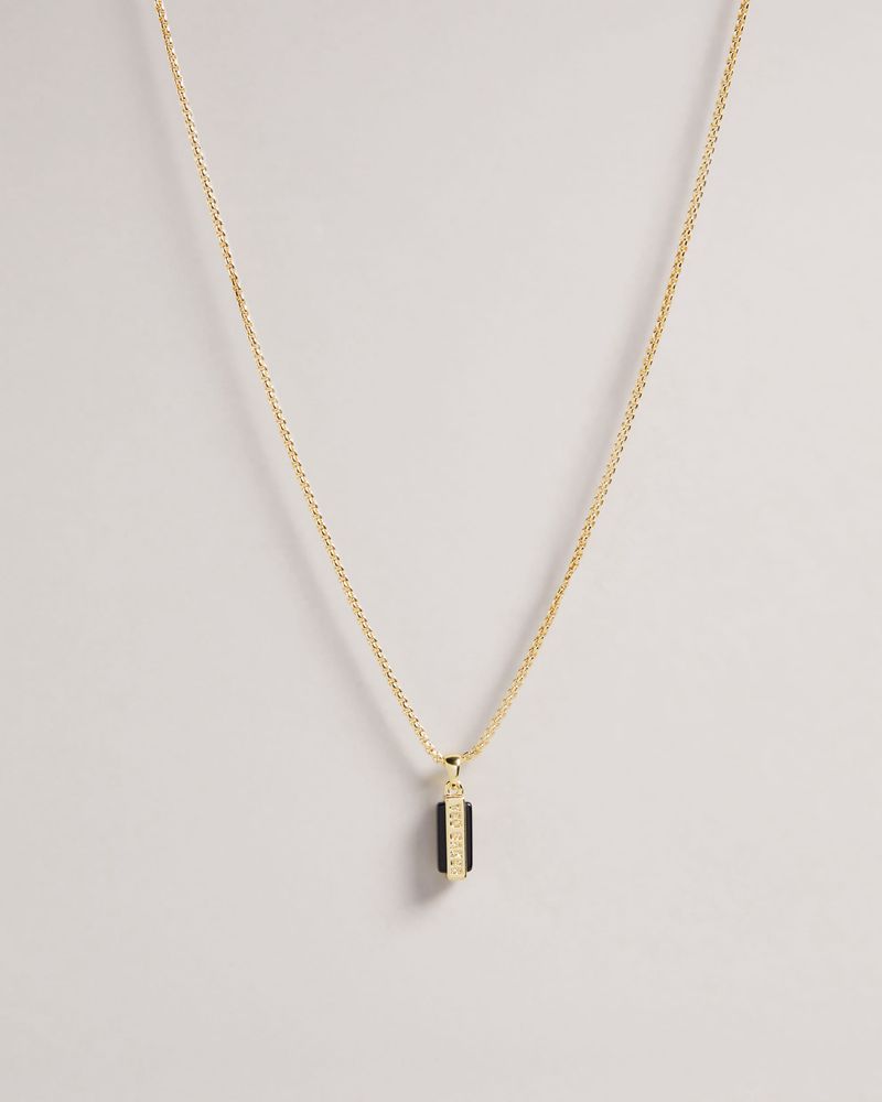 Ted Baker Gianni Gem Bar Pendant Smycken Dam Svarta Guld | LMR-629805