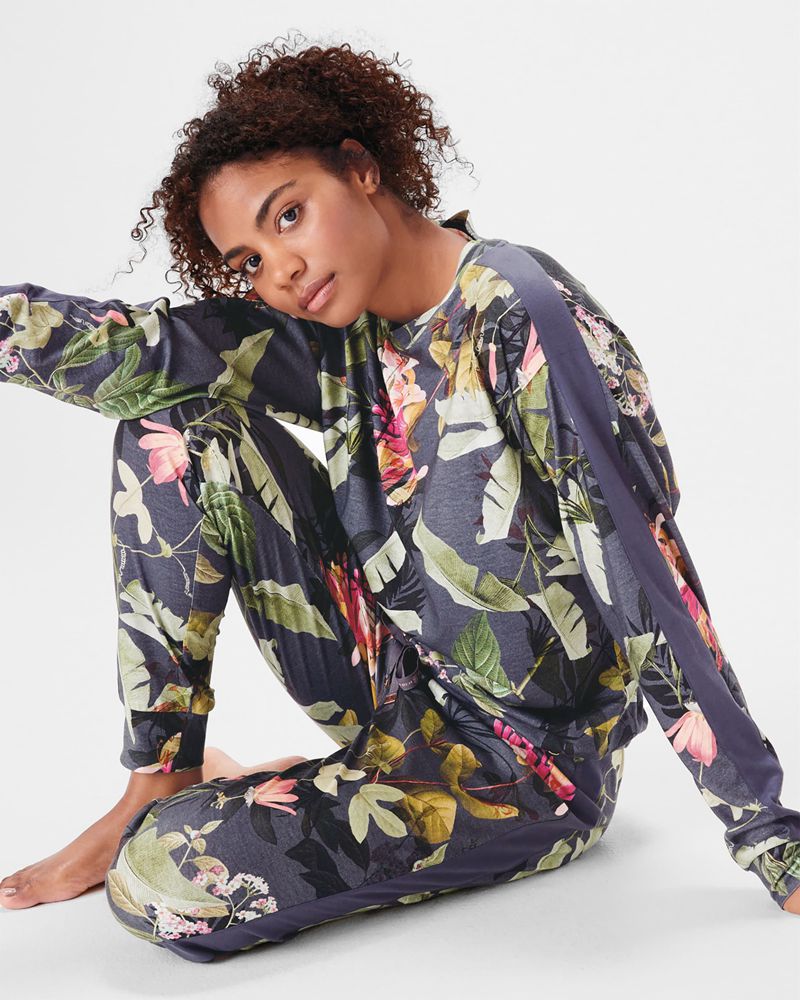 Ted Baker Greeets Jersey Floral Pj Set Nattkläder Dam Marinblå | HOD-687439