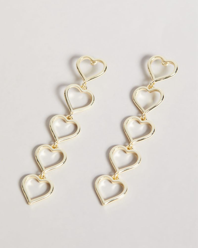 Ted Baker Haill Chain Of Hearts Drop Earring Smycken Dam Guld | GWP-129683