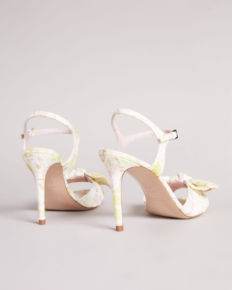 Ted Baker Heevip Sketchy Magnolia Bow Höga Klackar Dam Gula | OLJ-286751