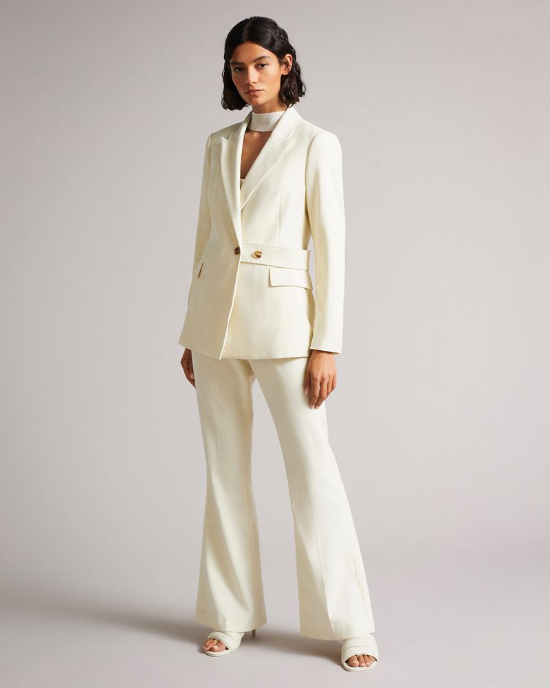 Ted Baker Joanni Peak Lapel Blazer With Midja Tab Jacka Dam Vita | UHV-307624