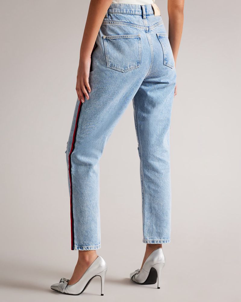 Ted Baker Jokarv Side Stripe Denim Byxor Dam Blå | OBX-215873