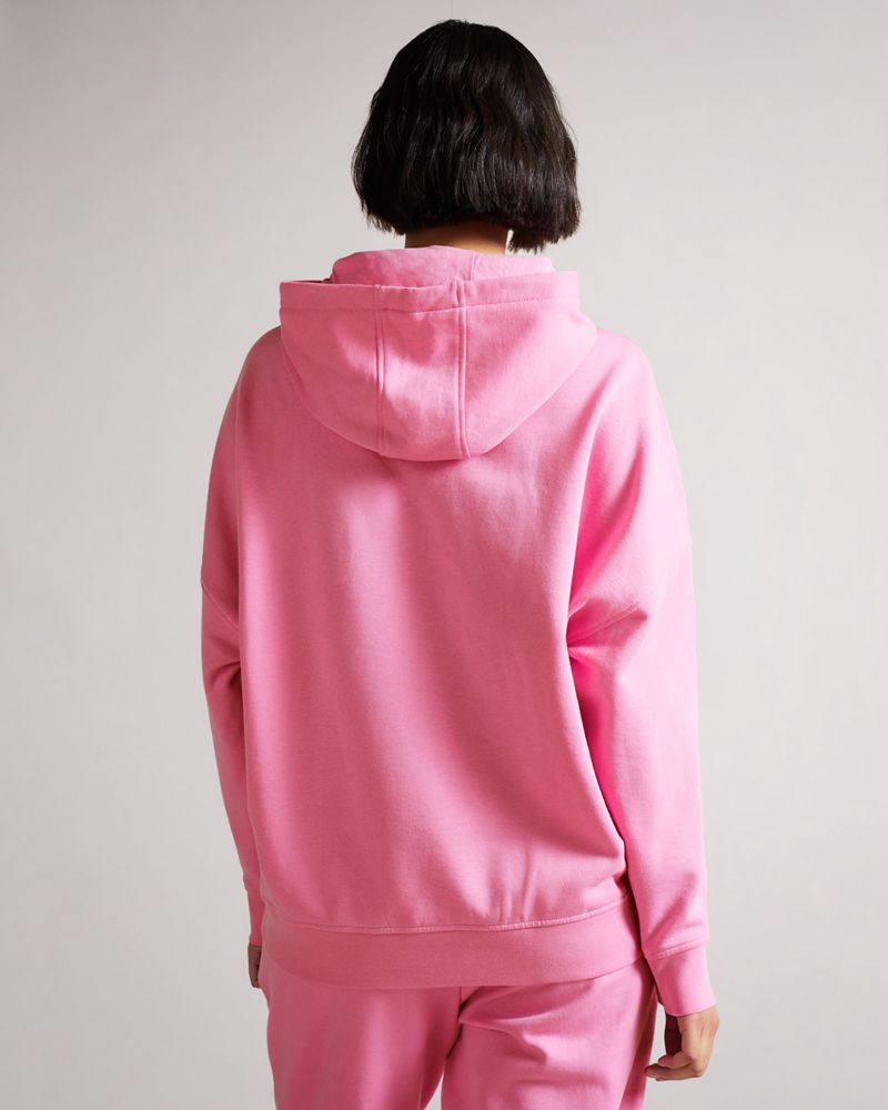 Ted Baker Karrlaa Hoodie With Flower Patch Blast Dam Rosa | EFH-150384