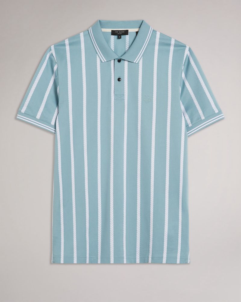 Ted Baker Kimbell Sleeve Striped Polo Blast Herr Blå | WUL-637082