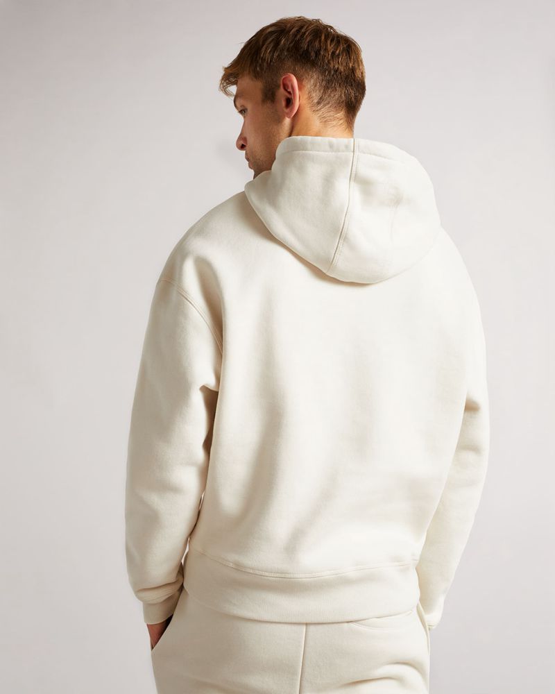 Ted Baker Lavery Long Sleeve Heavy Weight Hoodie Blast Herr Natural | KXT-704523