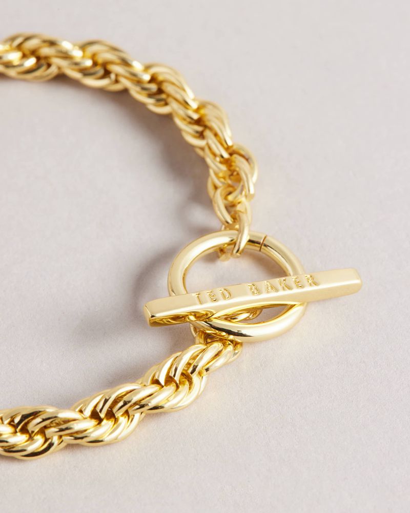 Ted Baker Liliun Logo Rope Slim Chain Bracelet Smycken Dam Guld | LZX-356829