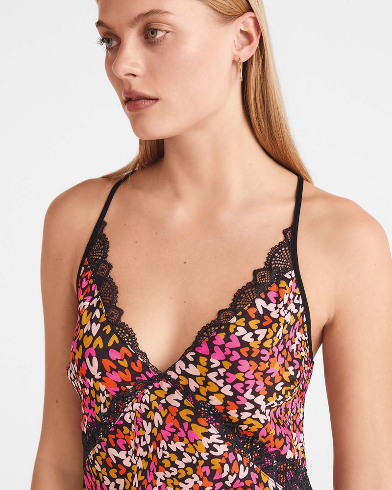 Ted Baker Lovoge Heart Print Chemise Nattkläder Dam Svarta | WXD-034971