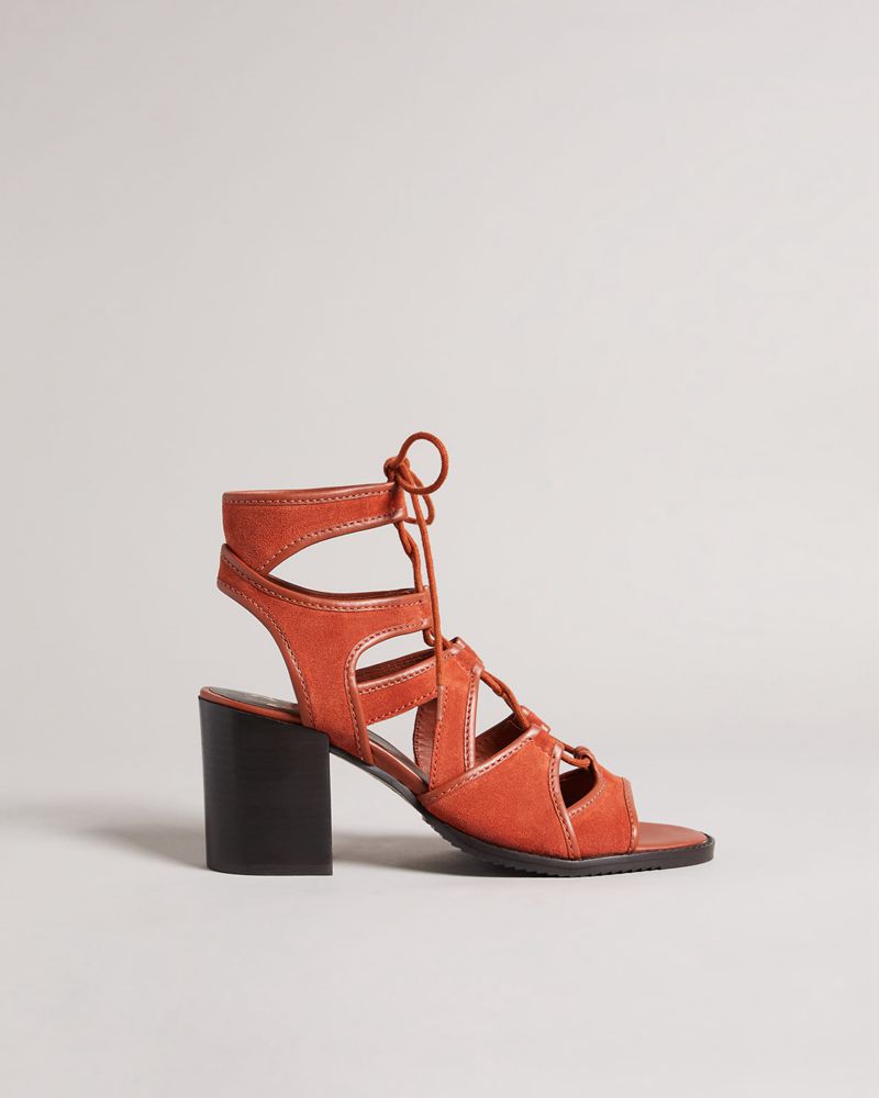 Ted Baker Lyllo Block Ghillies Höga Klackar Dam Bruna | XOB-789103