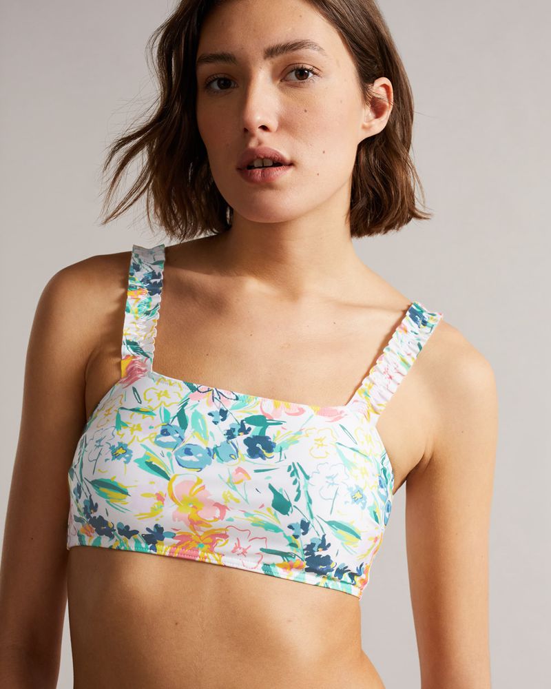 Ted Baker Malray Floral Ruffle Bikini Badkläder Dam Vita | BZX-760841