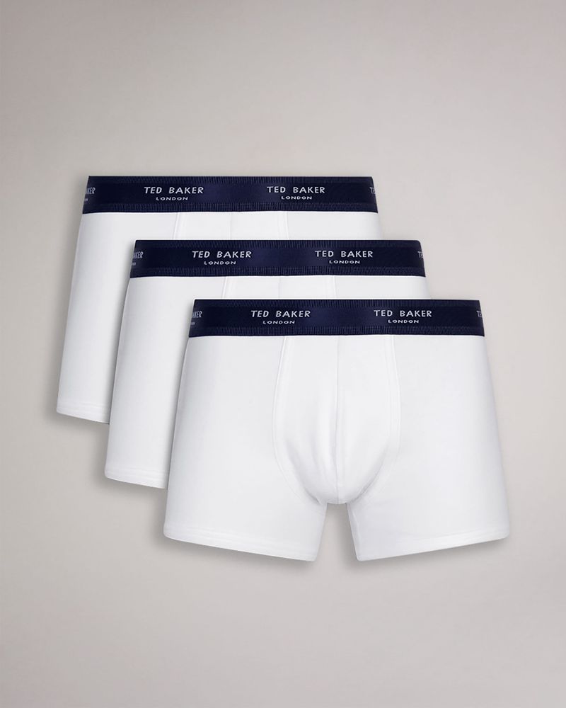 Ted Baker Mtrcyl 3 Pack Solid Trunks Underkläder Herr Vita | FJX-712386