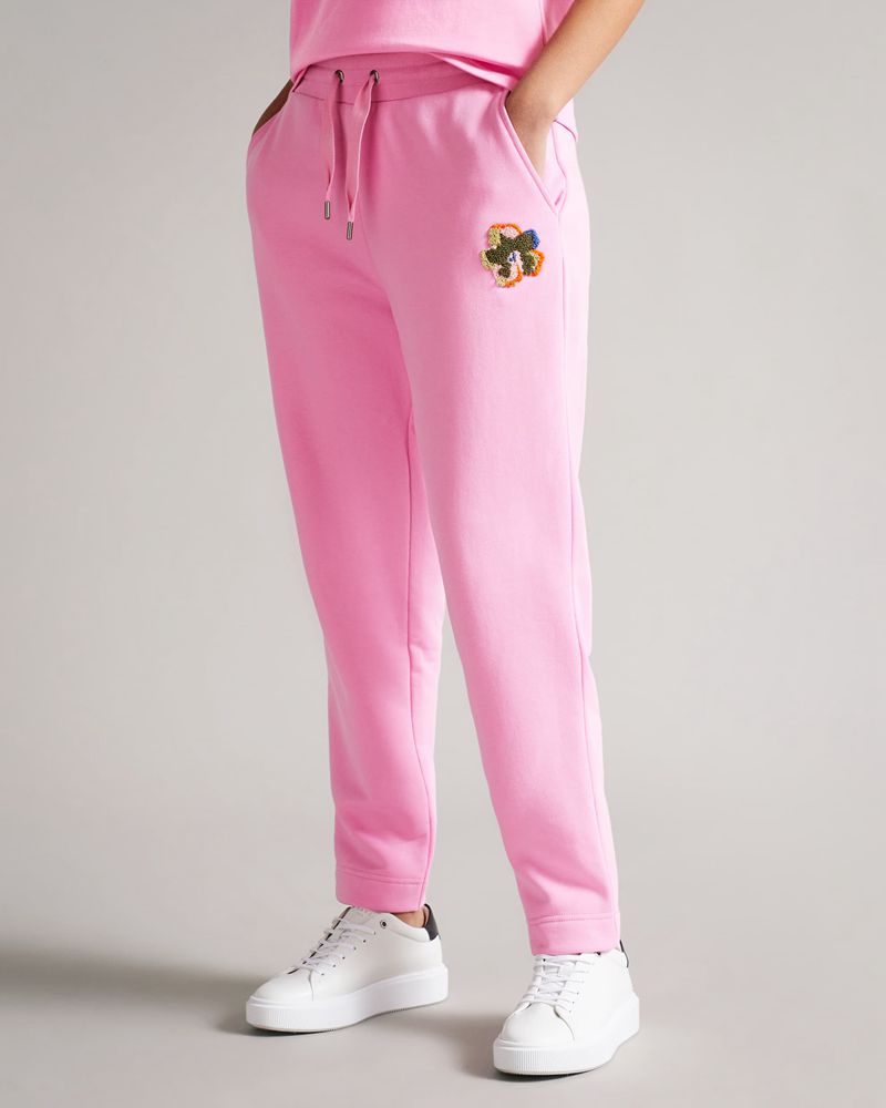 Ted Baker Nicolez Jersey Jogger With Flower Byxor Dam Rosa | ULI-327098