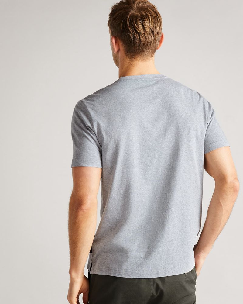 Ted Baker Oxford Sleeve T Blast Herr Gray | GUM-203471