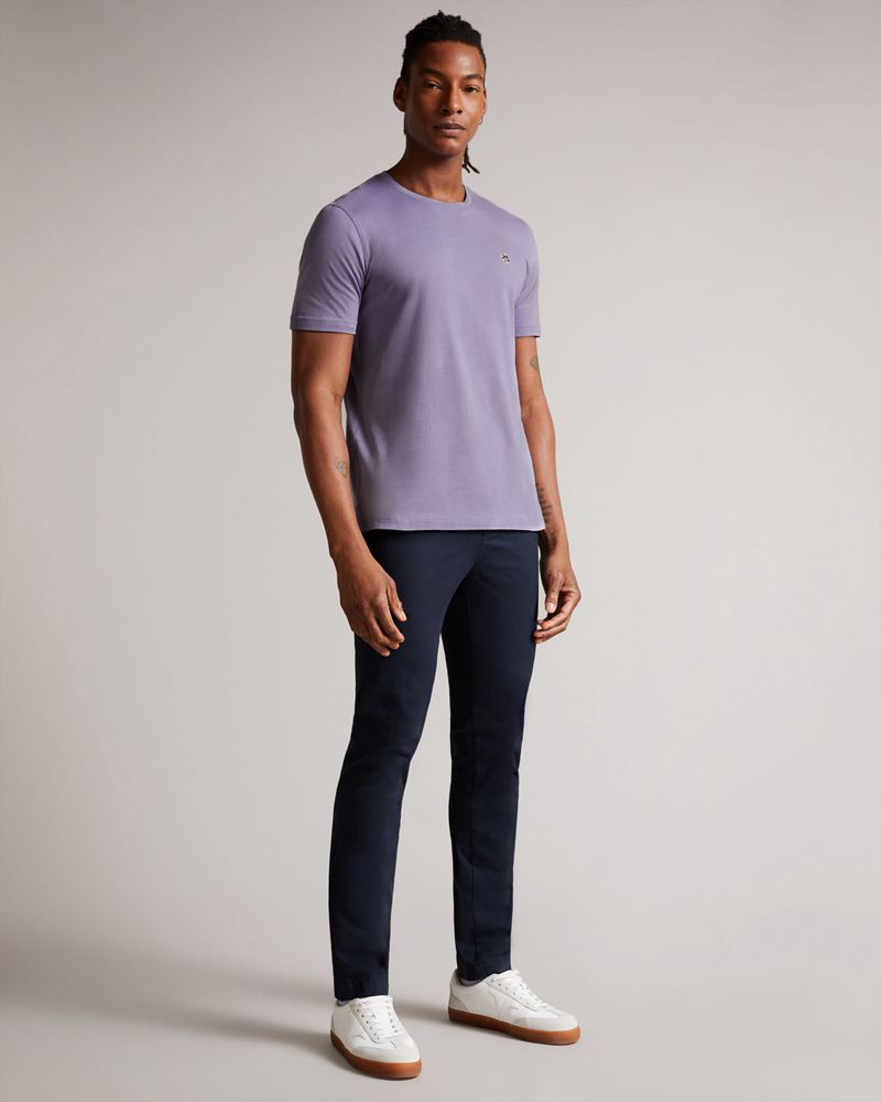 Ted Baker Oxford Sleeve T Blast Herr Lila | SQM-693582