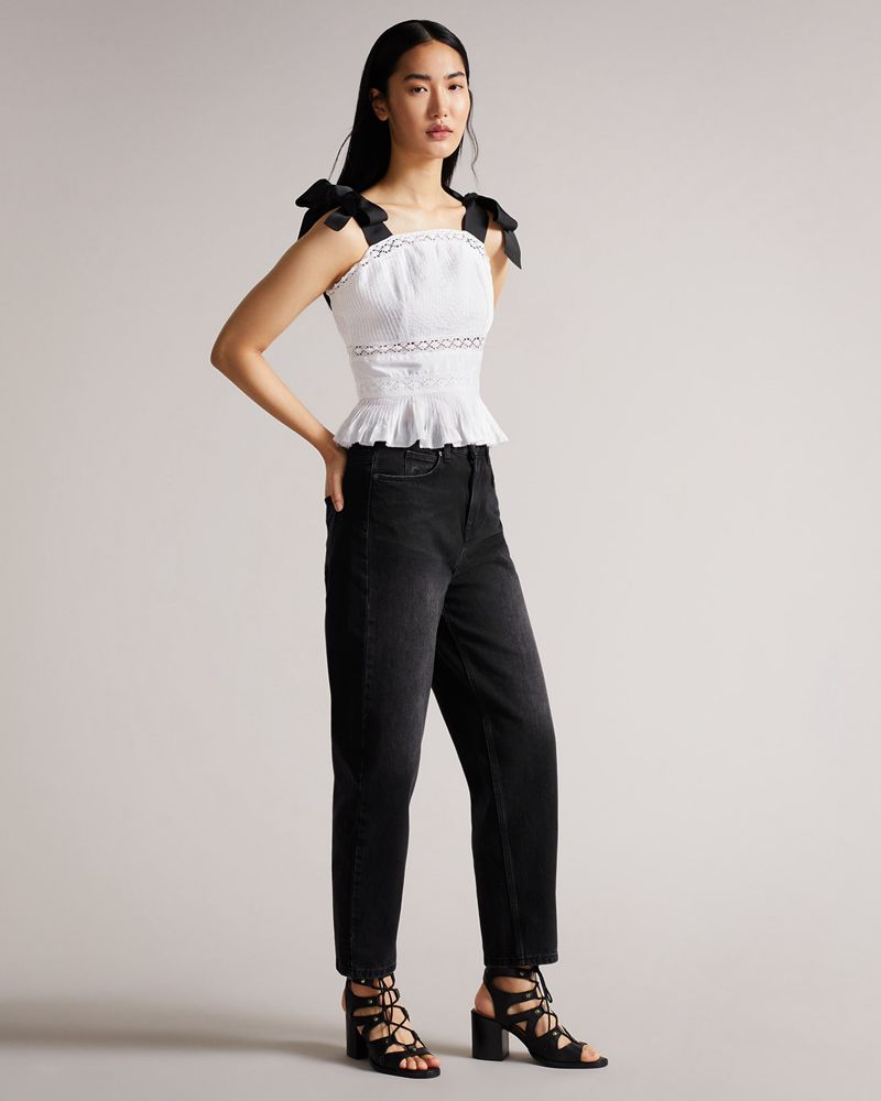 Ted Baker Pietri Spets Insert Peplum With Grosgrain Straps Blast Dam Vita | NSD-023615