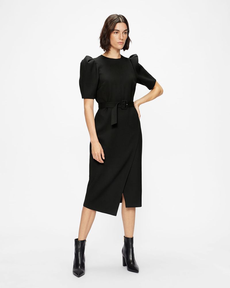 Ted Baker Popieyd Tailored With Exaggerated Klänning Dam Svarta | PWQ-137402