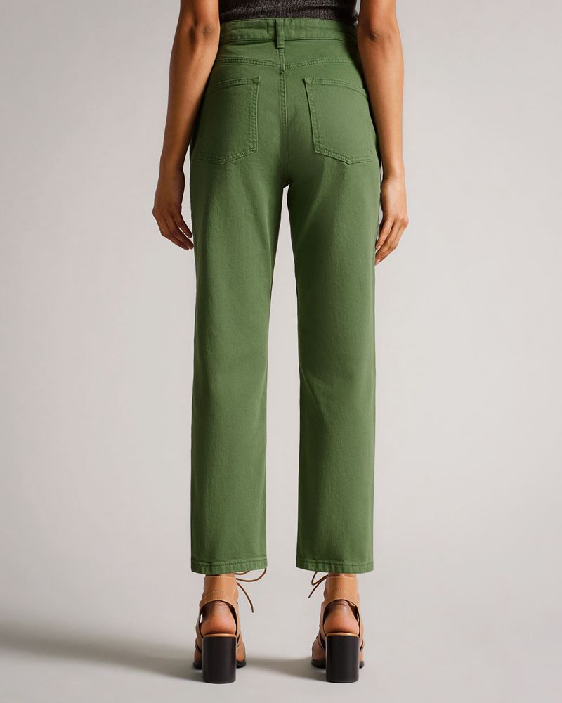 Ted Baker Rinalda Straight Leg Green Pfd Denim Byxor Dam Gröna | NIV-241930