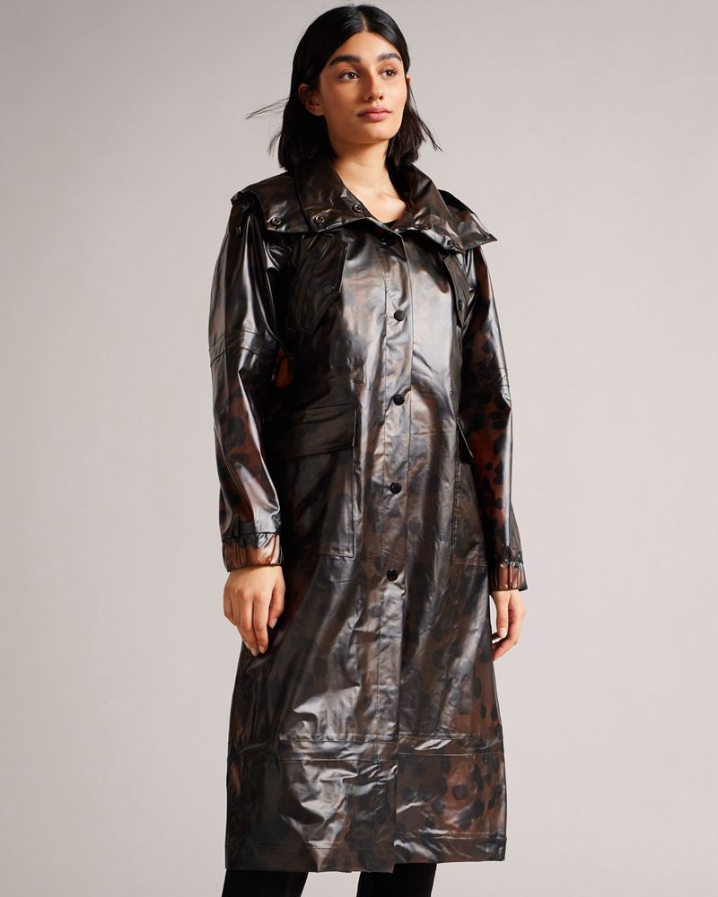 Ted Baker Rosalei Printed Rain Mac Jacka Dam Bruna | MNT-894652