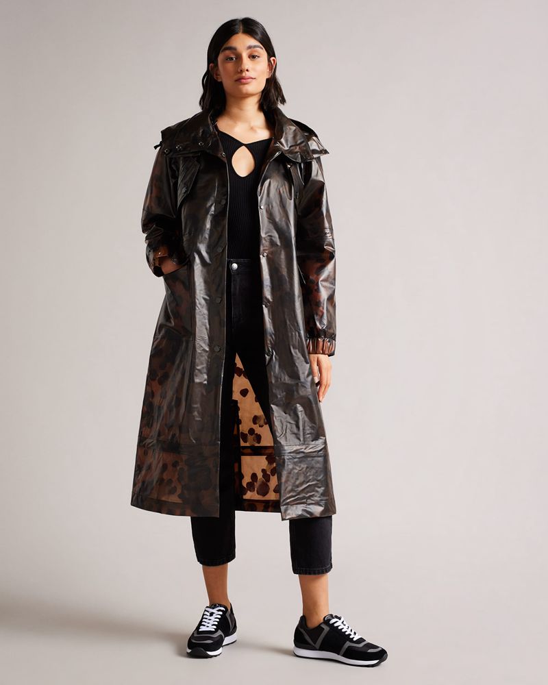 Ted Baker Rosalei Printed Rain Mac Jacka Dam Bruna | MNT-894652