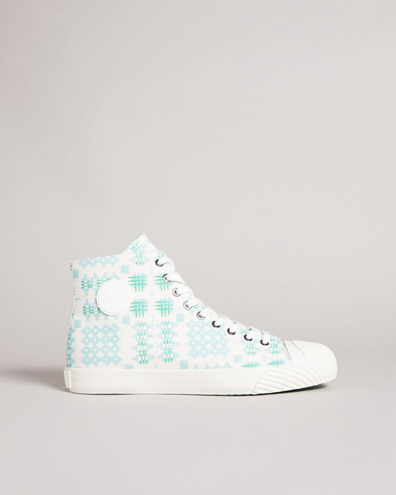 Ted Baker Rranip Printed Canvas High- Sneakers Herr Vita | XMW-193084