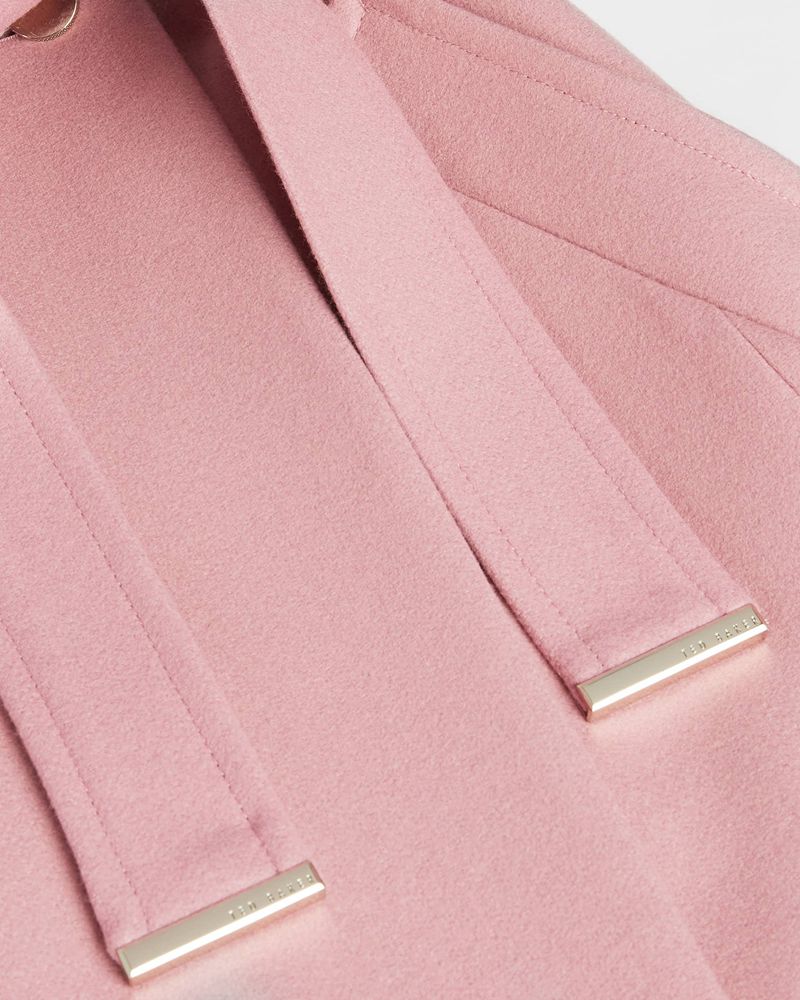 Ted Baker Rrosiey Wool With Oversized Collar Jacka Dam Rosa | GFD-971832