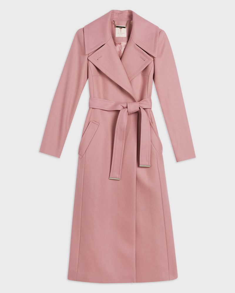 Ted Baker Rrosiey Wool With Oversized Collar Jacka Dam Rosa | GFD-971832