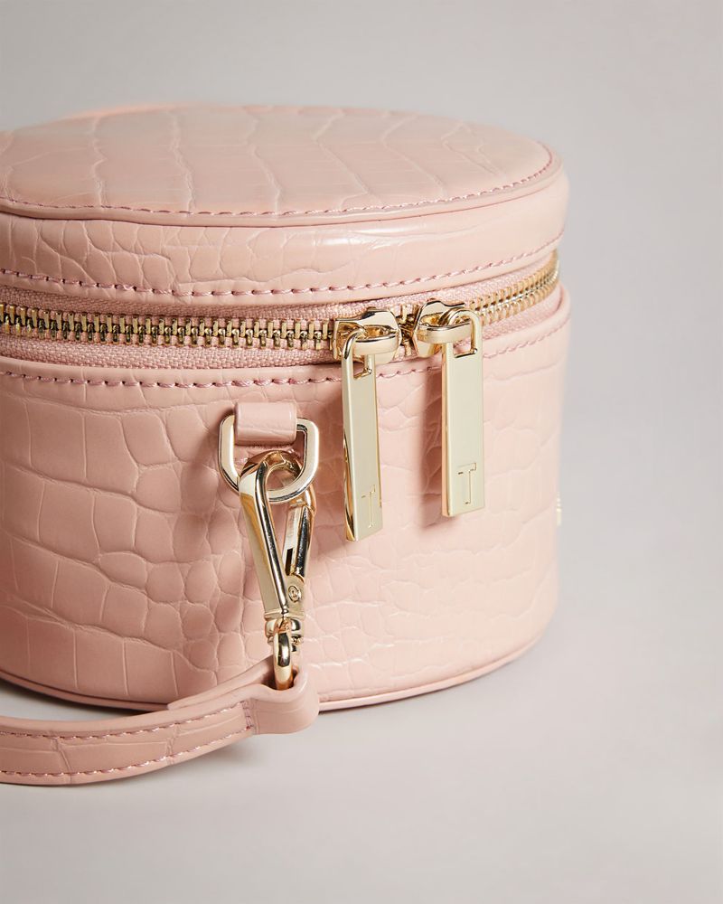 Ted Baker Salmaa Croc Faux Läder Drum Crossbody Väska Dam Rosa | GMD-918324