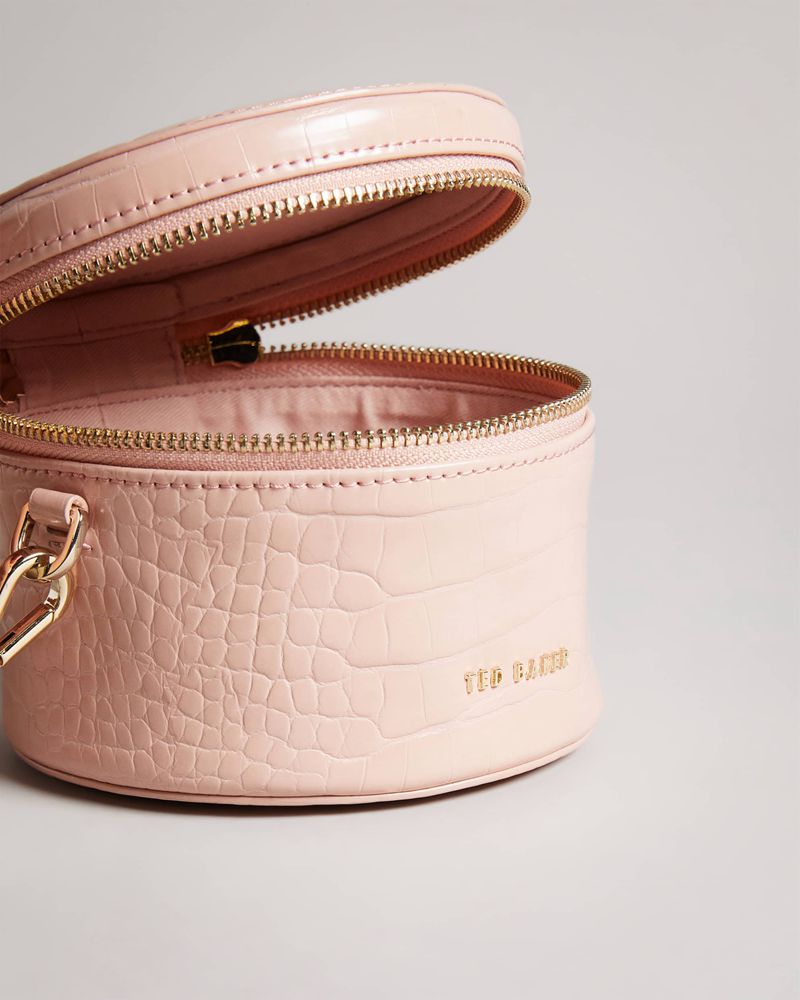 Ted Baker Salmaa Croc Faux Läder Drum Crossbody Väska Dam Rosa | GMD-918324