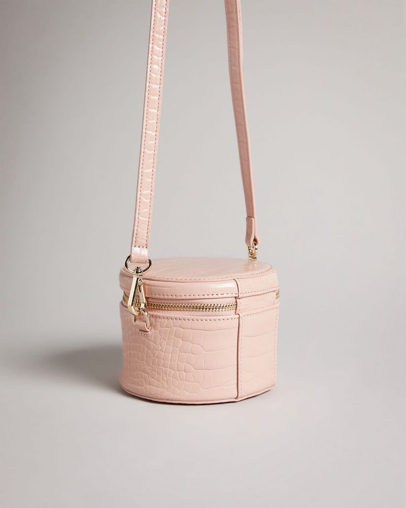 Ted Baker Salmaa Croc Faux Läder Drum Crossbody Väska Dam Rosa | GMD-918324